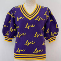 Mary Square Sweater Faith Alabama,  LSU  or AU Small Logos