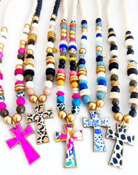 Cross Necklaces: Black Dot