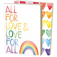 All For Love Love For All Journal or Hearts Insulated Bottle