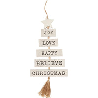 Joy Love Happy Believe Hanging Decor