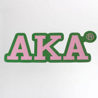 Alpha Kappa Alpha Greek Letter Car Bumper Magnet: Pink and Green / Multi Tone / 2.55 x 7.75 inches
