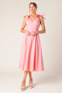 A solid woven midi dress - ID22465: PEACH / Contemporary / M