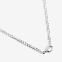CHARM BAR | CZ TENNIS CHAIN | 1 Charm Clasp | Silver Plated mor Gold Plated| Necklace | 18 1/8"
