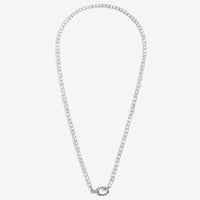CHARM BAR | CZ TENNIS CHAIN | 1 Charm Clasp | Silver Plated mor Gold Plated| Necklace | 18 1/8"