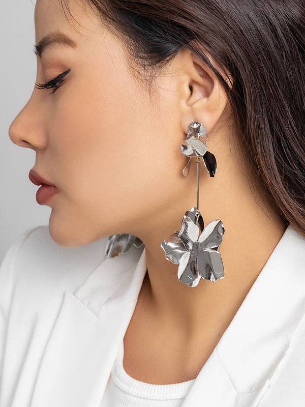 Flower Shape Drop Earrings Earrings Accessories: FUCHSIA / One_size