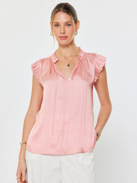 Silvie Rose Pink Pleated Blouse
