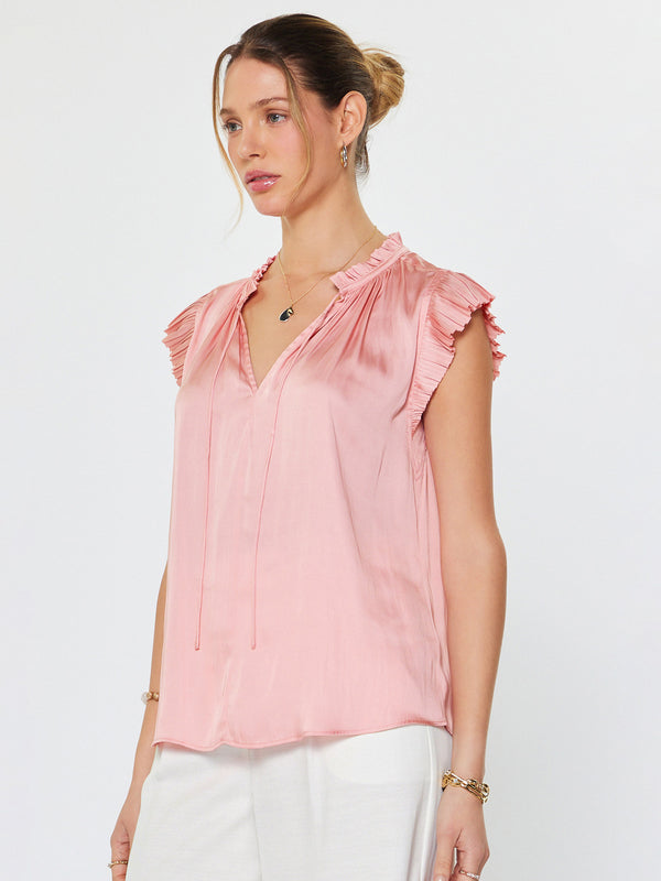 Silvie Rose Pink Pleated Blouse