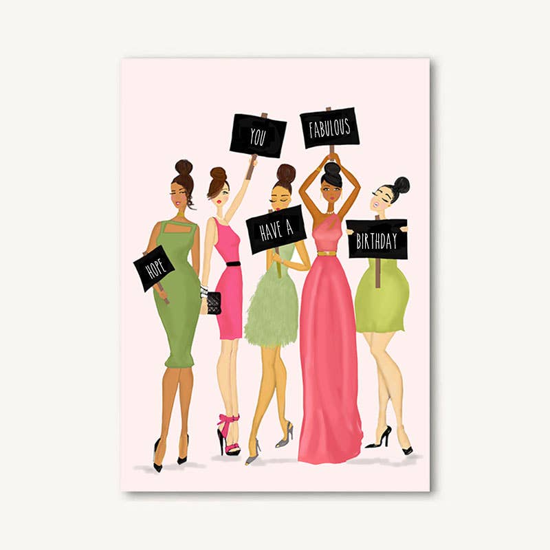 Birthday Signs in Pink and Green Card