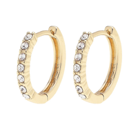 Remi Pave Huggie Hoop Earrings: Clear