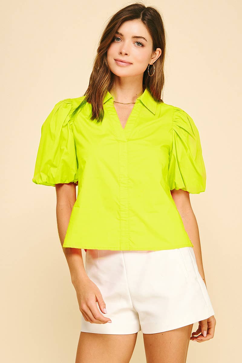 Julliane BUBBLE SLEEVE BLOUSE TOP