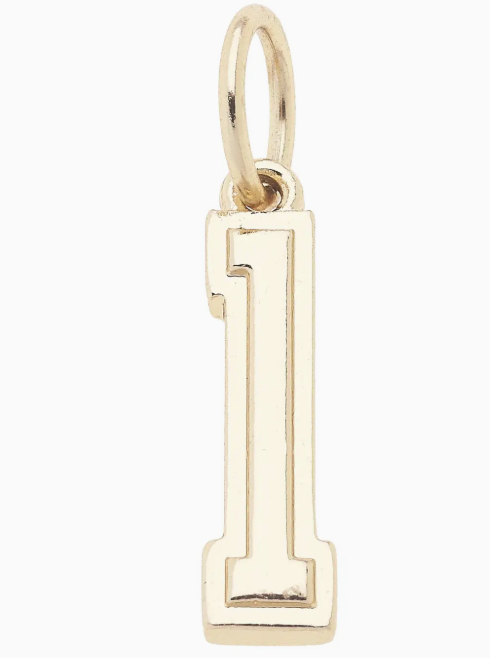 CANVAS STYLE CHARM BAR-Number Charm in Shiny Gold