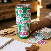 Alpha Kappa Alpha 60 Piece Sticker Set: Pink and Green / Multi Tone / Assorted 2 x 2 inches