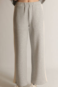 P. CILL Butter Modal Side Stripe Wide Leg Pants: Black / Small
