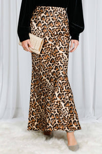 Henley Neck Elastic Smocked Leopard Print Blouse or  Leopard Print Bias Cut Satin Maxi Skirt