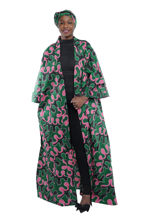 African Ankara Women Long Kimono | Robe | Duster | One Size