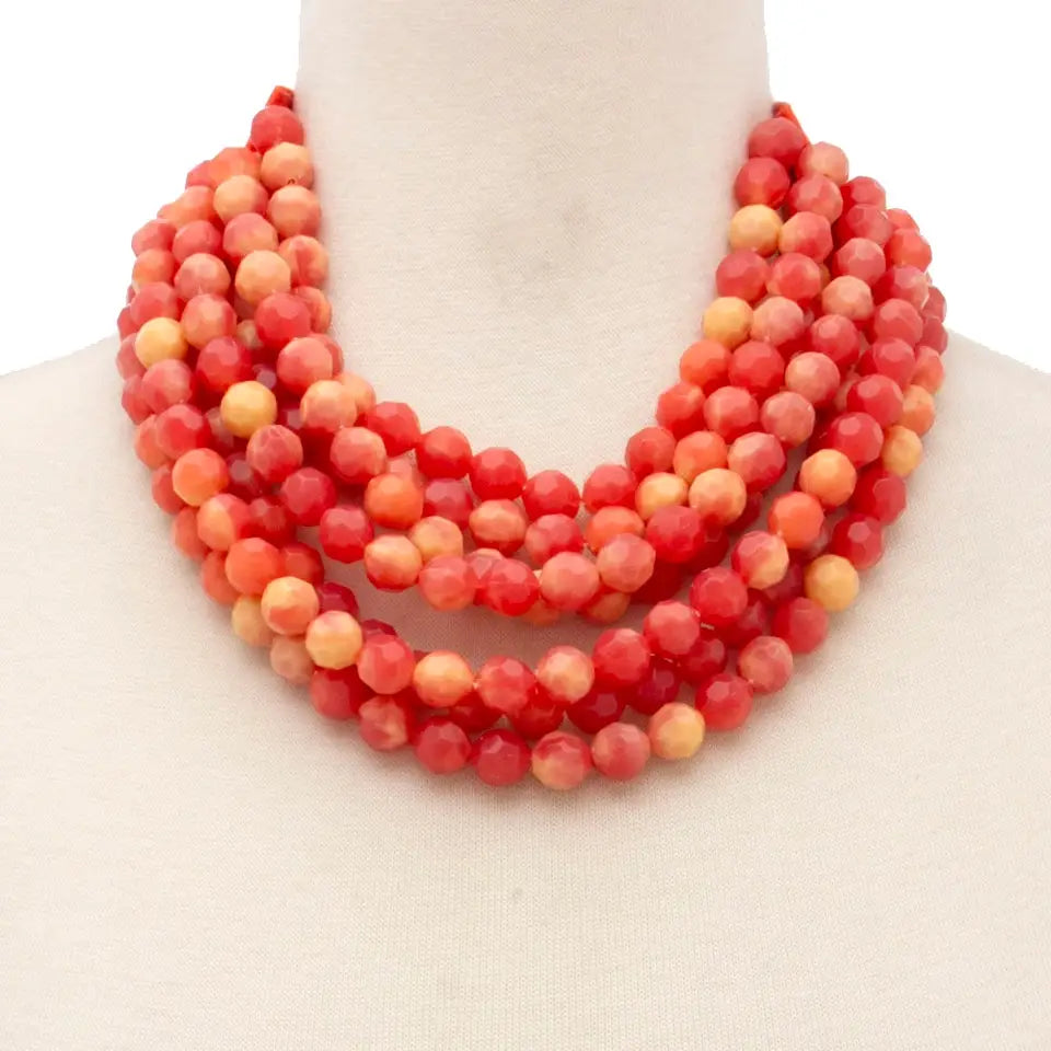 NEW CHUNKY BEADED LAYERED MAGNETIC NECKLACE