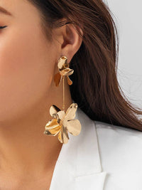 Flower Shape Drop Earrings Earrings Accessories: GOLD / One_size