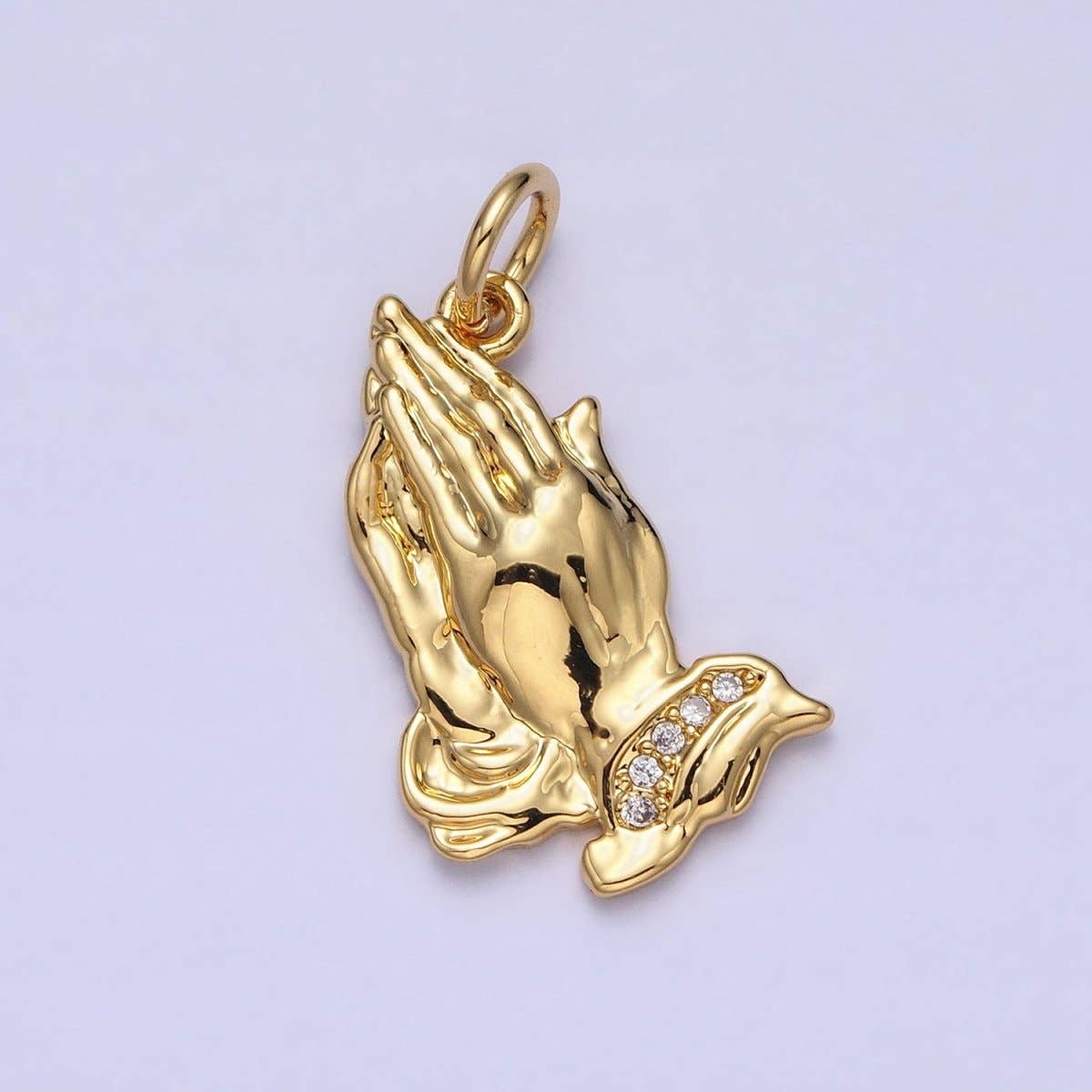 24K Gold Filled Prayer Hands Religious Add-On Charm | AC372