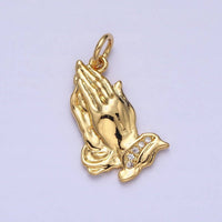 24K Gold Filled Prayer Hands Religious Add-On Charm | AC372
