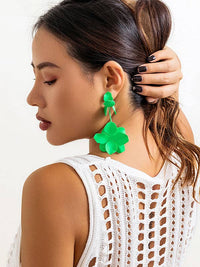 Flower Shape Drop Earrings Earrings Accessories: GOLD / One_size