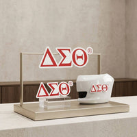 Delta Sigma Theta Greek Letter Car Bumper Magnet: Red and White / Multi Tone / 2.55 x 7.75 inches