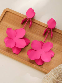 Flower Shape Drop Earrings Earrings Accessories: GOLD / One_size