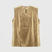 XLarge AKA Golden Soror Metallic Sleeveless Top: Gold / Multi Tone / X-Large