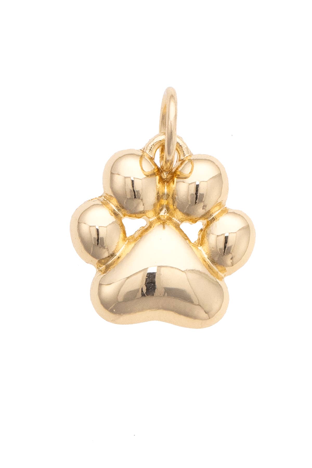 CANVAS STYLE CHARM BAR-Puffy Paw Charm in Shiny Gold