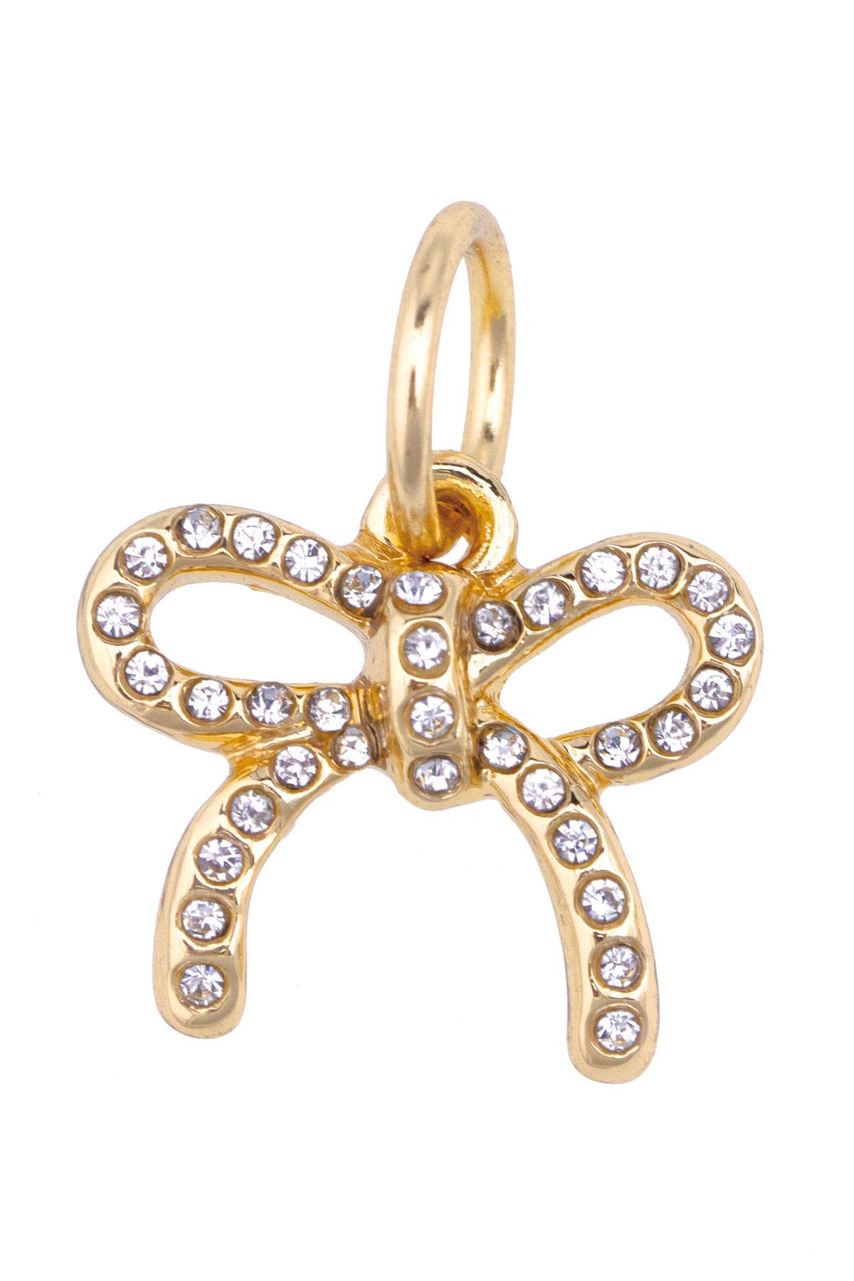 CANVAS STYLE CHARM BAR-Pave Bow Charm in Shiny Gold