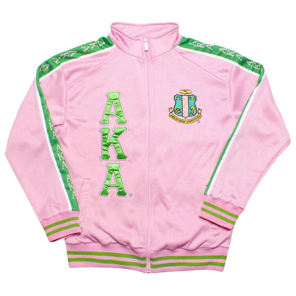 AKA Greek Apparel Pink Zip Up Track Jacket