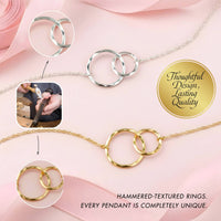 Boss Appreciation Gift - 2 Ring Necklace Gold or Silver: 14k Gold Vermeil