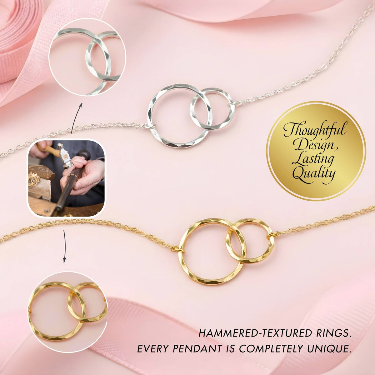 Positive Affirmation Jewelry Gift for Her - Gold or Silver: 14k Gold Vermeil