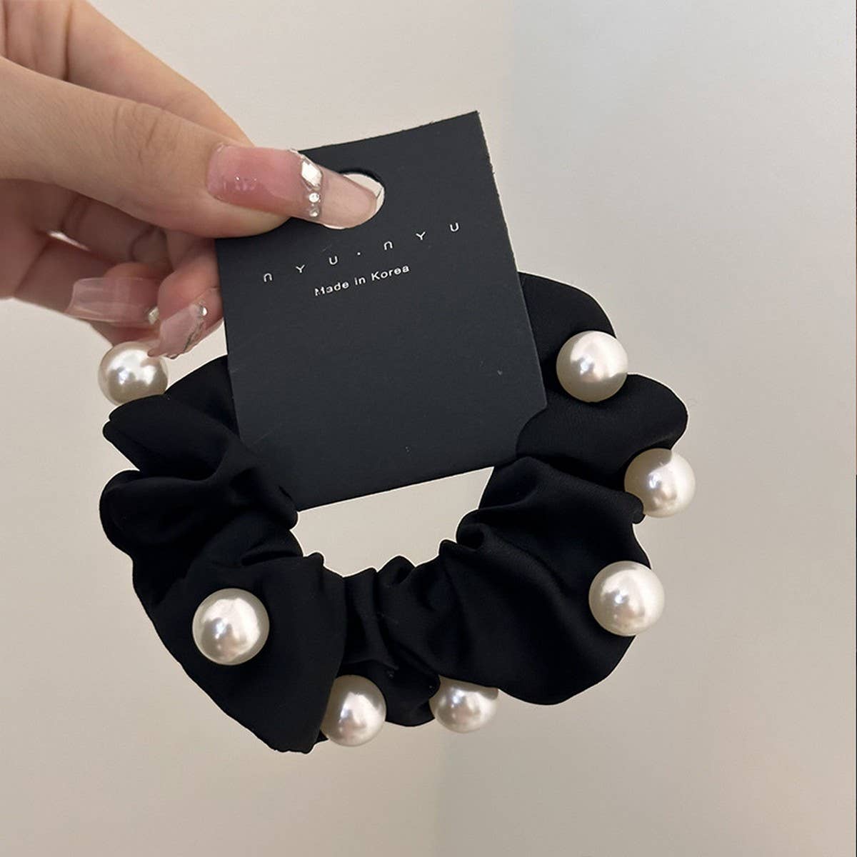 PEARL DECORATION SCRUNCHIES ELASTIC HAIR TIES