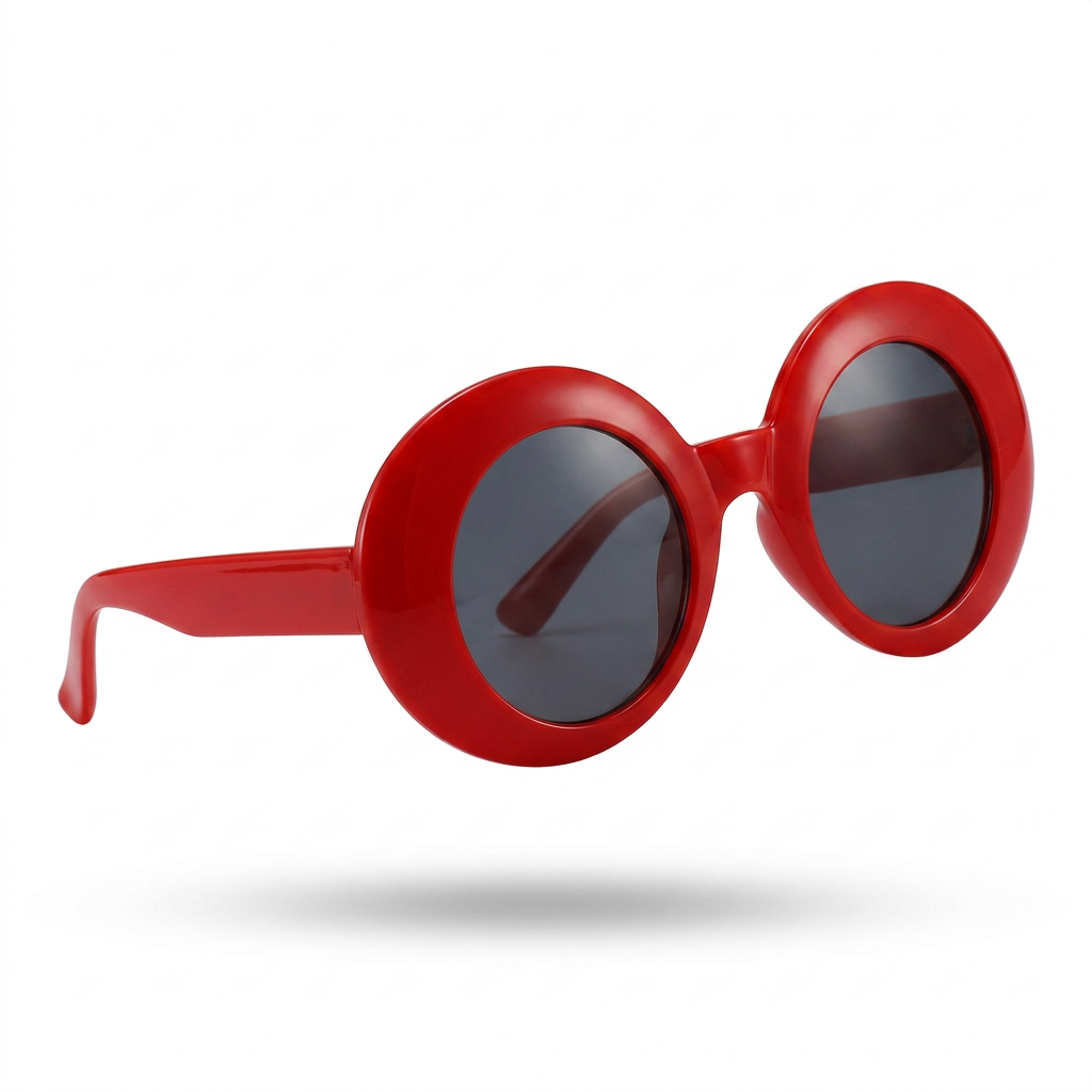 Daring Plastic Round Sunglasses: Pink green