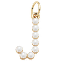 Pearl-Studded Letter Charm in Ivory: P