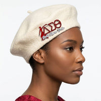 Delta Sigma Theta Red Fortitude Rhinestone Brooch: Red and White / Rhodium / 1.5 x 2.75 inches