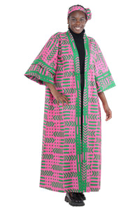 African Kente Women Long Kimono | Robe | Duster | One Size