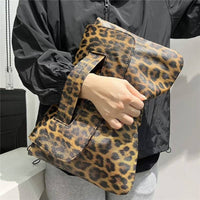 Crocodile Print Clutch With Wrist Strap: BLUE