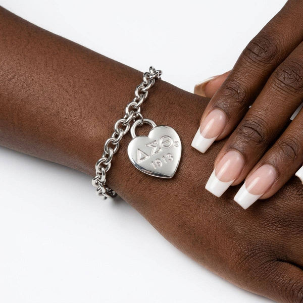 DST Silver 1913 Legacy Heart Lock Chain Bracelet