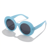 Daring Plastic Round Sunglasses: Pink green