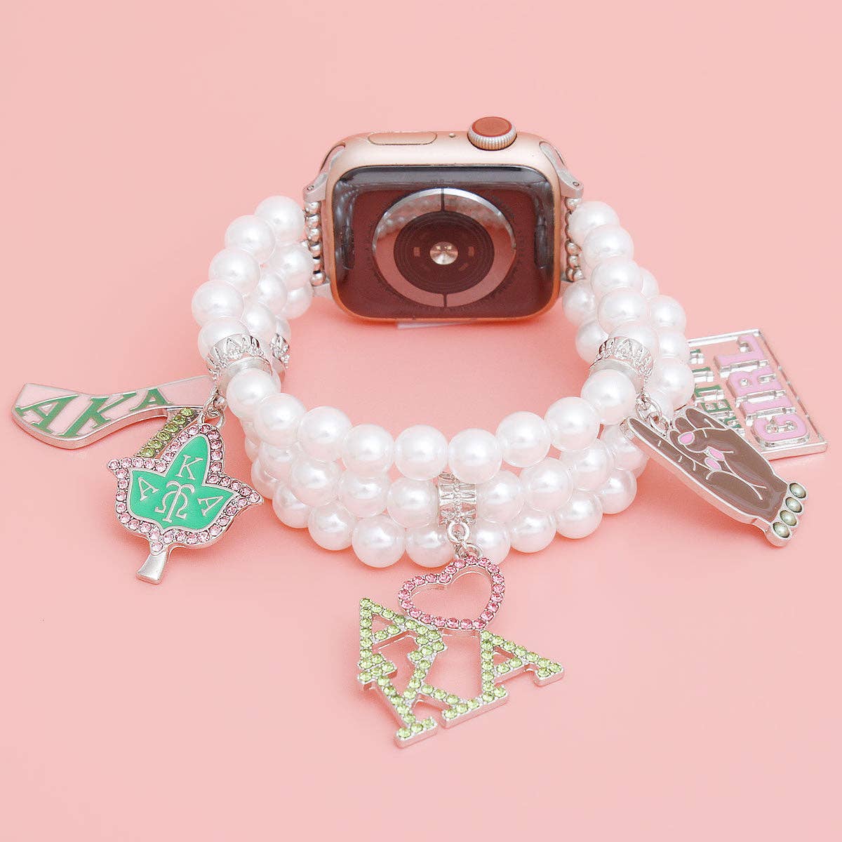 AKA Sorority White Pearl Watch Band for Women