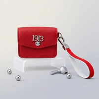 DST Red 1913 Earbud Mini Snap Case with Clip: Red and White / Multi Tone / 3 x 1 x 2.25 inches