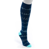 Navy Rhythm Compression Nurse Socks: Small/Medium