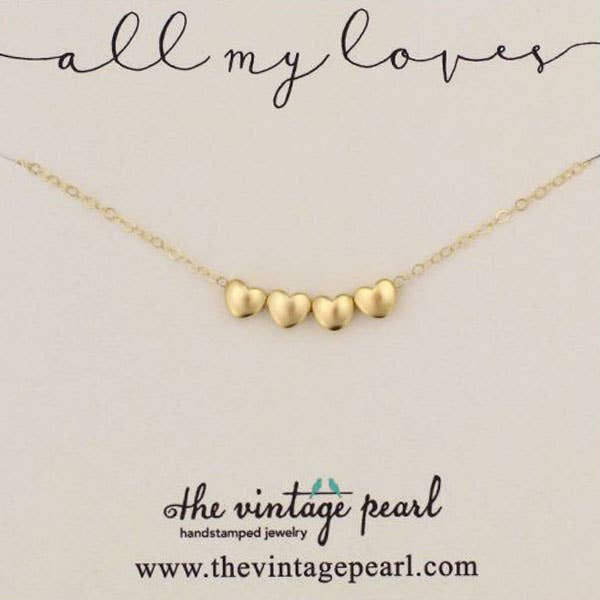 All My Loves Necklace (Gold - 1-6 hearts)