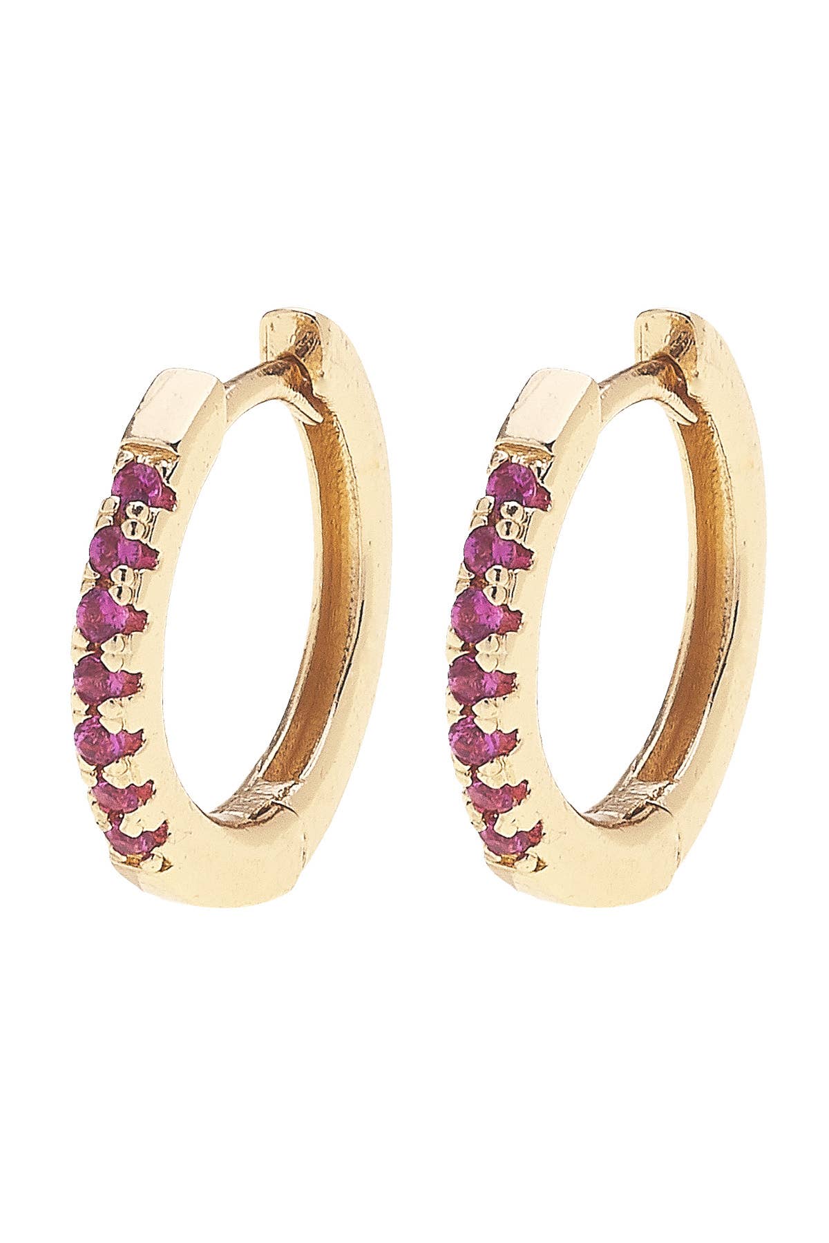 Remi Pave Huggie Hoop Earrings: Clear