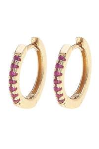 Remi Pave Huggie Hoop Earrings: Clear