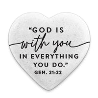 LCP Scripture Stone Heart God with You 2.25In