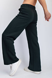 FLEECE PLEATED TROUSER: Dk Cherry / S-M-L(2-2-2)