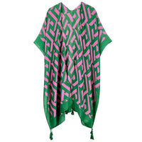 Kimono Geo Print Pink and Green