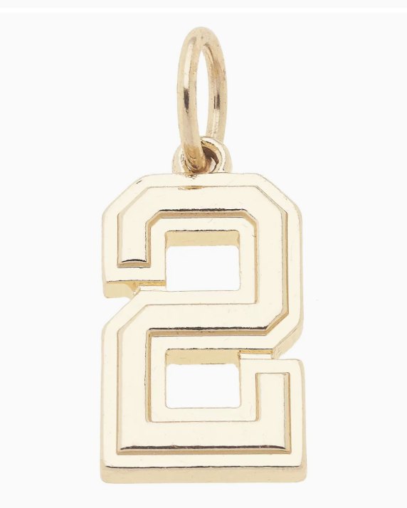 CANVAS STYLE CHARM BAR-Number Charm in Shiny Gold